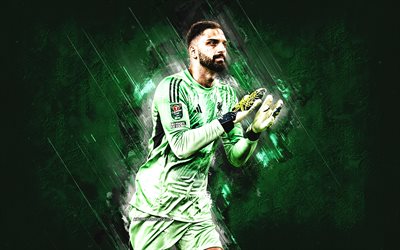 giorgi mamardashvili, liverpool fc, ruzin futbolcusu, kaleci, yeşil taş arka plan, sanat, premier lig, ingiltere, futbol, giorgi mamardashvili liverpool