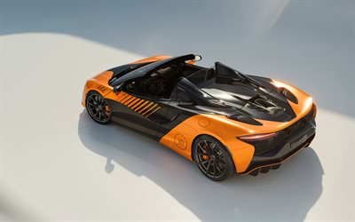 2026, mclaren artura spider mcl39 edición campeonato, 4k, vista superior, exterior, mclaren artura araña, superdeportivo mclaren, mclaren naranja, superdeportivos, coches deportivos británicos, mclaren