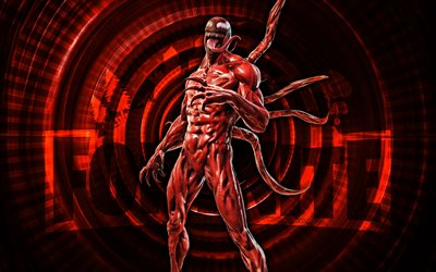 최대 대학살 fortnite, 4k, 붉은 나선형 배경, 포트나이트, 창의적인, 최대 대학살 스킨, 포트나이트 맥시멈 대학살 스킨, 최대 대학살, 포트나이트 캐릭터