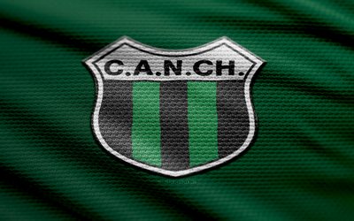 ca 누에바 시카고 패브릭 로고, 4k, 녹색 직물 배경, 프리메라 나시오날, 보케, 축구, ca 누에바 시카고 로고, ca 누에바 시카고 엠블럼, 캘리포니아 누에바 시카고, 아르헨티나 축구 클럽, 누에바 시카고 fc