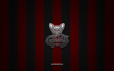 El Paso Chihuahuas logo, American baseball club, MiLB, red black carbon background, El Paso Chihuahuas emblem, Minor League Baseball, baseball, El Paso Chihuahuas, USA