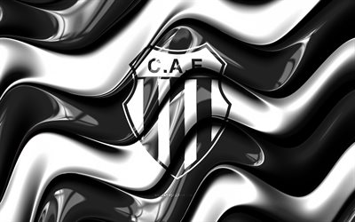 ca estudiantes 3d  logo, 4k, mustavalkoiset 3d aallot, primera nacional, jalkapallo, ca estudiantes lippu, luova, ca estudiantes  logo, ca estudiantes, argentiinan jalkapalloseura, estudiantes fc