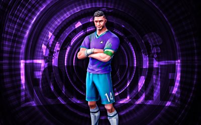 maestro del mediocampo fortnite, 4k, fondo espiral púrpura, fortnite, creativo, diseño de maestro del mediocampo, diseño de maestro del mediocampo de fortnite, maestro del mediocampo, personajes fortnite