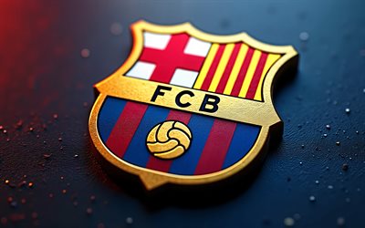 fc barcelonas logotyp, 4k, närbild, fc barcelona metallemblem, fc barcelona, vinröd bakgrund, fc barcelona signerar, la liga, spanien, fotboll, katalonien, barcelona logotyp, barcelona