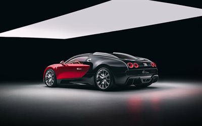 2026, hommage bugatti fkp, 4k, hypercar, vue arrière, extérieur, bugatti veyron rouge et noire, supercar, réglage de la bugatti veyron, hypercars, voitures de sport, bugatti
