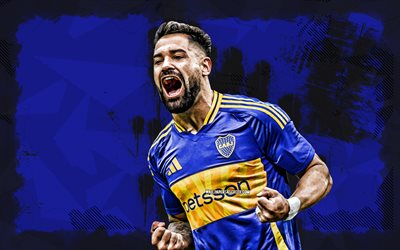 4k, milton giménez, fondo de grunge azul, boca juniors fc, división argentina primaria, futbolistas argentinos, milton giménez 4k, fútbol americano, fútbol, cabj, ca boca juniors, milton giménez boca juniors