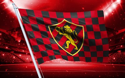 4k, logotipo de recife sport, clube de futebol brasileiro, bandeira do estádio, sport recife fãs bandeira, bandeira preta vermelha, esporte recife emblem, serie brasileira a, brasil, futebol, recorde esportivo