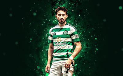 nicolas kuhn, 4k, vihreät neonvalot, celtic fc, skotlantilainen pääministeri, saksalaiset jalkapalloilijat, nicolas kuhn 4k, jalkapallo, kelttiläinen, nicolas kuhn celtic