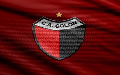 logotipo de tela de colon ca, 4k, fondo de tela roja, división de primera argentina, bokeh, fútbol, logotipo de ca colon, fútbol americano, ca colon embleme, ca colon, club de fútbol argentino, colon fc