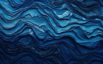 blue stone waves texture, stone background, waves stone texture, 3d waves texture, blue 3d waves background