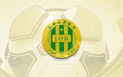 JS Kabylie glossy logo, 4K, yellow football background, Algerian Ligue Professionnelle 1, soccer, JS Kabylie, Algerian football club, JS Kabylie emblem, JS Kabylie logo, Kabylie FC