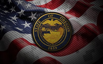 sceau de l'oregon, 4k, sceaux des états américains, drapeau américain, insigne de l'oregon, usa, état de l'oregon, emblème de l'oregon, oregon