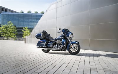 harley davidson flhtkse anv cvo ultra limited, 4k, superbikes, vélos 2018, motos bleues, motos américaines, harley davidson