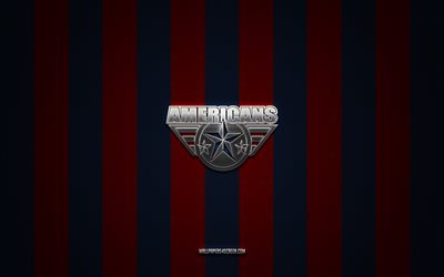 Tri-City Americans logo, American hockey team, Western Hockey League, blue red carbon background, WHL, Tri-City Americans emblem, hockey, Tri-City Americans, USA