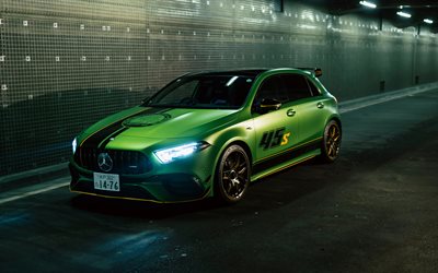 Mercedes-AMG A 45 S 4MATIC, 4k, headlights, 2024 cars, JP-spec, W177, AMG, 2024 Mercedes-AMG A 45, german cars, Mercedes