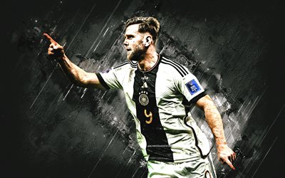 ニクラス・フルクルーグ, サッカードイツ代表, ドイツのサッカー選手, ストライカー, 黒い石の背景, ドイツ, フットボール