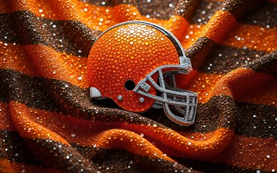 cleveland browns diamantlogotyp, 4k, brun orange diamanter bakgrund, diamantkonst, cleveland browns emblem, usa, cleveland browns, amerikansk fotboll, cleveland browns logotyp, nfl