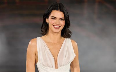 4k, kendall jenner, vestido blanco, sesión de fotos de moda, celebridad americana, belleza, modelos de moda americanos, mujer morena, estrellas de cine, actriz estadounidense, hermanas jenner