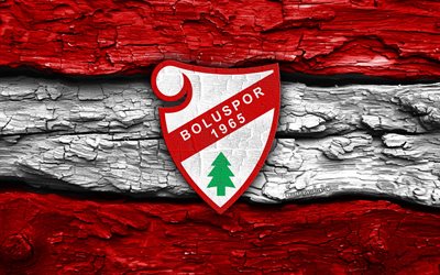logotipo de madeira do boluspor, 4k, fundo de madeira branco vermelho, tff 1 liga, futebol, logotipo do boluspor, emblema do boluspor, boluspor, clube de futebol turco, boluspor fc