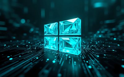 windows 10 3d türkis logo, 4k, windows 10 zeichen, windows 10 silhouettenlogo, windows 10 logo, windows 10 leuchtendes türkisfarbenes emblem, windows 10, türkisfarbenes neonlicht, schwarzer technologiehintergrund, windows logo, windows