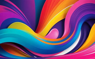 ondas abstractas coloridas, 4k, fondo colorido, curvas abstractas, creativo, abstracción colorida, fondo ondulado abstracto, ondas abstractas, fondos abstractos