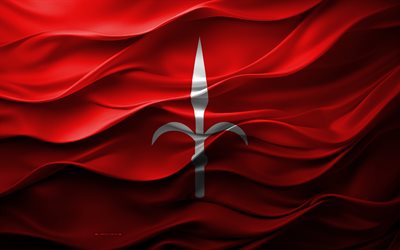 4k, bandera de trieste, ciudades de italia, bandera de trieste 3d, italia, textura 3d, trieste, día de trieste, símbolos nacionales italianos, arte 3d, bandera de la ciudad de trieste