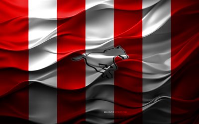 4k, Calgary Stampeders logo, red white 3D background, Calgary Stampeders emblem, CFL, Canadian football team, Calgary Stampeders flag, 3D texture, Calgary Stampeders, Canada