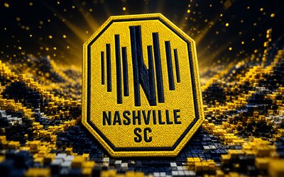 logotipo de tela de nashville sc, 4k, fondo 3d amarillo azul, mls, fútbol, logotipo de nashville sc, fútbol americano, logotipo 3d de nashville sc, nashville sc, club de futbol americano, nashville fc
