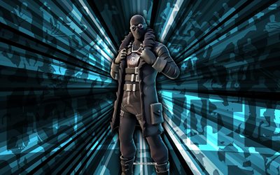 4k, masque sur l'ombre renégat, fond de rayons bleus, masque sur la peau d'ombre renegade, masque sur renegade shadow fortnite, art abstrait, masque fortnite sur la peau d'ombre renegade, personnages fortifiés, fortnite, art créatif