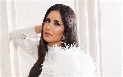Katrina Kaif, 4K, portrait, Indian actress, photoshoot, white dress, Indian fashion model, Bollywood, Katrina Kaif photoshoot