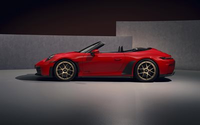 2027, porsche 911 gt3 s c, 4k, vista lateral, exterior, porsche 911 gt3 rojo, nuevo porsche 911 gt3, convertible, autos deportivos alemanes, porsche