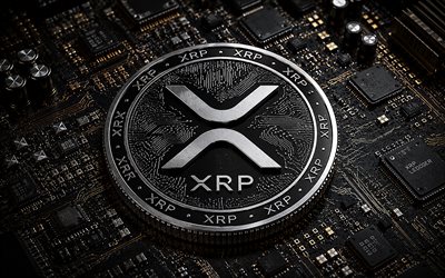 logotipo xrp, 4k, fundo de tecnologia preta, xrp, blockchain, criptografia xrp, emblema xrp, sinal xrp, moeda xrp, criptomoeda, logotipo xrp 3d, ondulação xrp