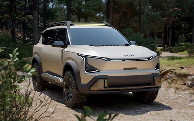 2026, kia ev5 wkndr, 4k, vista frontal, exterior, cruce electrico, blanco kia ev5, nuevo kia ev5, autos surcoreanos, kia