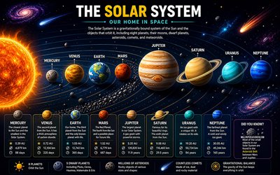 Solar system planets, 4k, abstract art, astronomy, universe, Mercury, Sun, Venus, Earth, Mars, Jupiter, Saturn, Uranus, Neptune, planets inscriptions, Solar system, planets, planetary system, astrophysics, galaxy, cosmos, Solar system concepts
