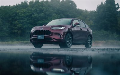 Honda ZR-V eHEV, 4k, fog, 2026 cars, crossovers, 2026 Honda ZR-V, Red Honda ZR-V, japanese cars, Honda