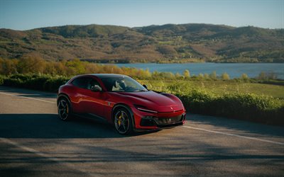 2027, ferrari purosangue handling speciale, 4k, edestä katsottuna, ulkopuoli, punainen ferrari purosangue, luksusautot, ferrari purosangue, italialaiset autot, ferrari