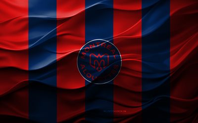 4k, Montreal Alouettes logo, red blue 3D background, Montreal Alouettes emblem, CFL, Canadian football team, Montreal Alouettes flag, 3D texture, Montreal Alouettes, Canada