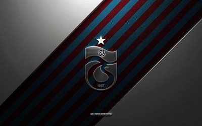 Trabzonspor logo, 4k, steel background, Turkish football club, burgundy blue lines, Trabzonspor emblem, Super Lig, Trabzonspor, Turkey, football, Trabzonspor metal logo, Trabzonspor crest