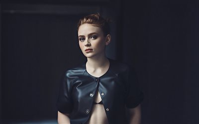 Sadie Sink, 4k, bokeh, american celebrity, beauty, movie stars, ginger woman, american actress, Sadie Sink photoshoot