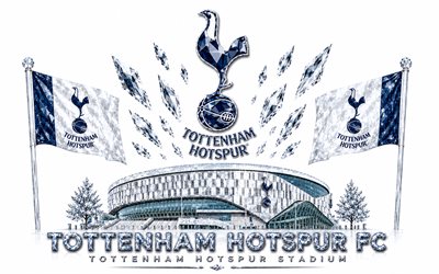 Tottenham Hotspur FC logo, 4k, English football club, Tottenham Hotspur FC, crystal art, Tottenham Hotspur FC emblem, Tottenham Hotspur Stadium, Tottenham Hotspur, England, football, Premier League