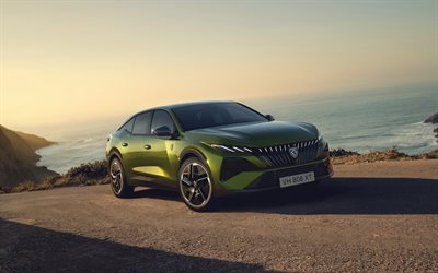 2026, peugeot 408, 4k, vista frontal, exterior, retroceso, peugeot 408 verde, nuevo peugeot 408 2026, coches franceses, peugeot