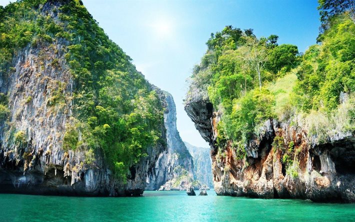 thaimaa, meri, kivet, kesä, laakso