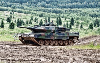 Leopard 2A5, main battle tank, Polish Armed Forces, Leopard 2, Poland, tanks, modern armored vehicles, tank on the range
