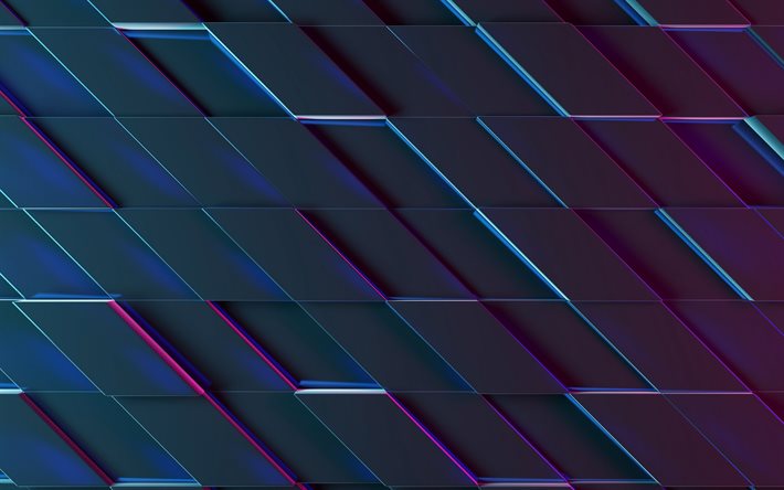 geometric 3D patterns, 4k, violet abstract backgrounds, 3D textures, geometric textures, 3D patterns, geometric shapes