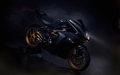 MV Agusta F3 800, front view, racing motorcycle, black F3 800, sport bikes, MV Agusta
