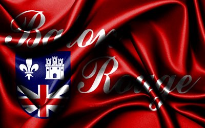 bandiera baton rouge, 4k, città americane, bandiere in tessuto, day of baton rouge, bandiera di baton rouge, bandiere di seta ondulata, usa, città d america, città della louisiana, città degli stati uniti, baton rouge louisiana, baton rouge