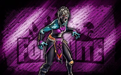 Nightwitch Fortnite, 4k, purple diagonal background, grunge art, Fortnite, artwork, Nightwitch Skin, Fortnite characters, Nightwitch, Fortnite Nightwitch Skin