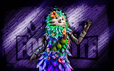 Bushranger Fortnite, 4k, violet diagonal background, grunge art, Fortnite, artwork, Bushranger Skin, Fortnite characters, Bushranger, Fortnite Bushranger Skin