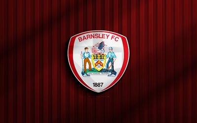 4k, logo 3d di barnsley fc, league one, sfondo 3d rosso, calcio, barnsley fc emblem, logo barnsley fc, barnsley fc, club di calcio inglese, fc barnsley