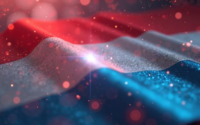 4k, Luxembourg flag, artwork, digital art, red glare, Day of Luxembourg, flag of Luxembourg, bokeh, abstract art, close-up, Luxembourgish flag, Luxembourg national symbols, creative art, Luxembourg